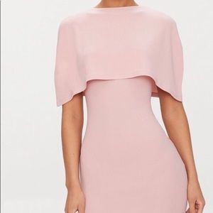 Light Pink Fitted Shoulder Dress